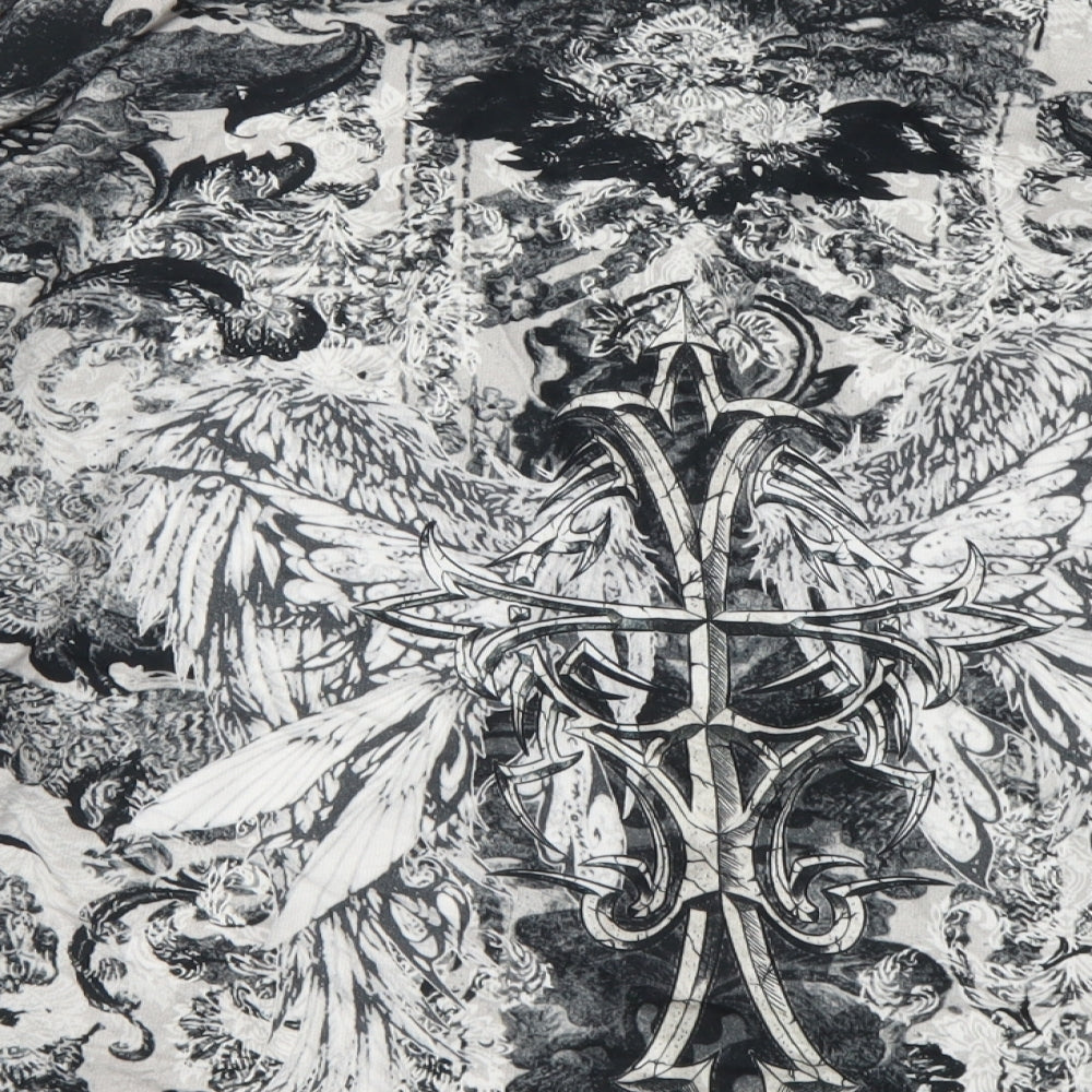 Betty Barclay Womens Black Geometric Polyester Basic Blouse Size M Round Neck