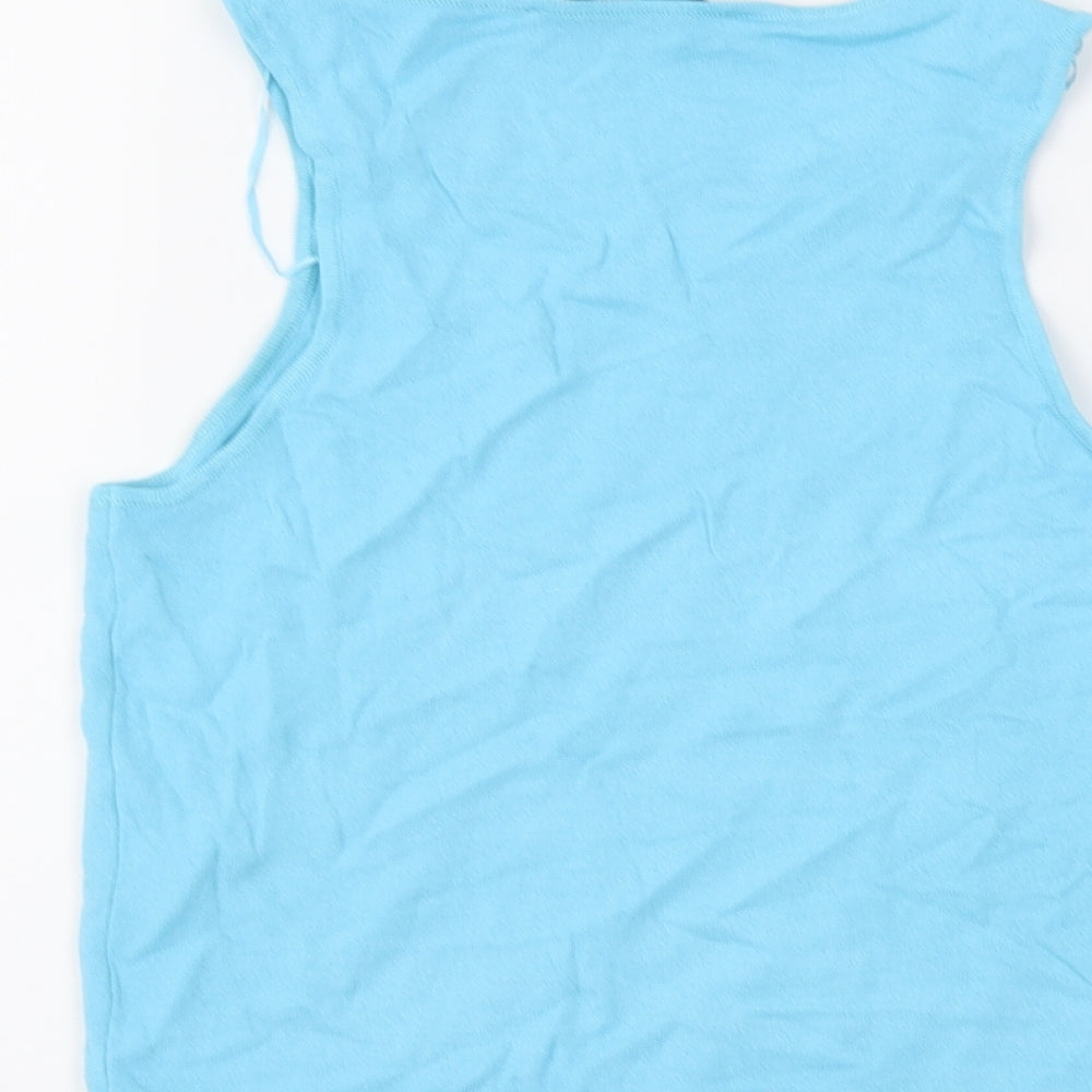 Womens UK Size M Zara Blue Basic Tank