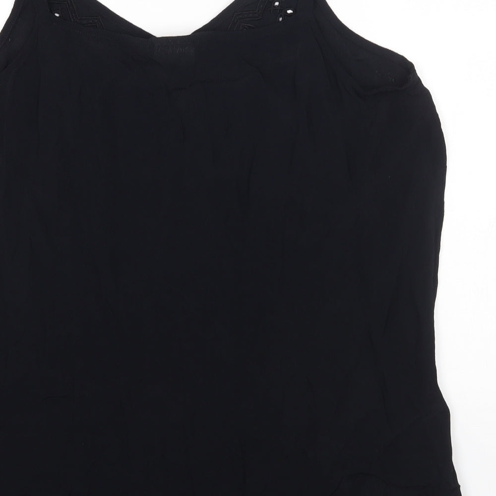 Classics Womens Black Polyester Camisole Blouse Size 18 Scoop Neck
