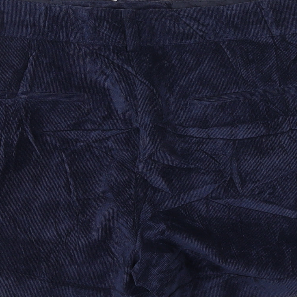 Dunnes Stores Womens Blue Polyester Hot Pants Shorts Size 12 Regular Hook & Loop