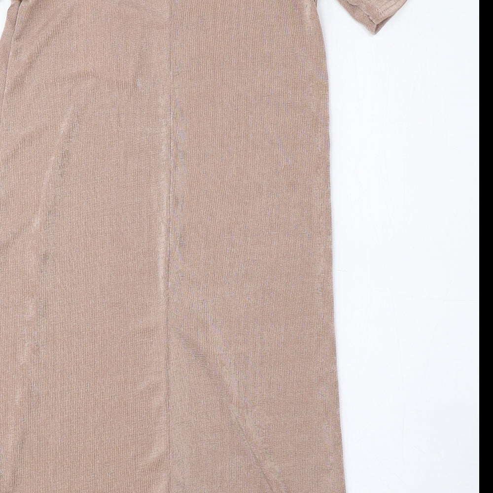 Missguided Womens Pink Polyester A-Line Size 6 V-Neck Pullover