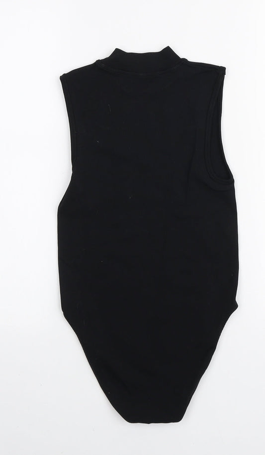 Primark Womens Black Nylon Bodysuit One-Piece Size XS Snap