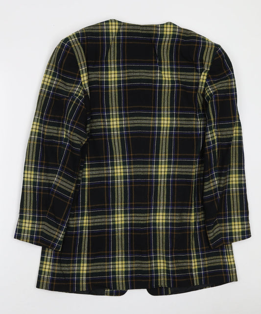 Gerry Weber Womens Black Plaid Jacket Blazer Size 10 Zip