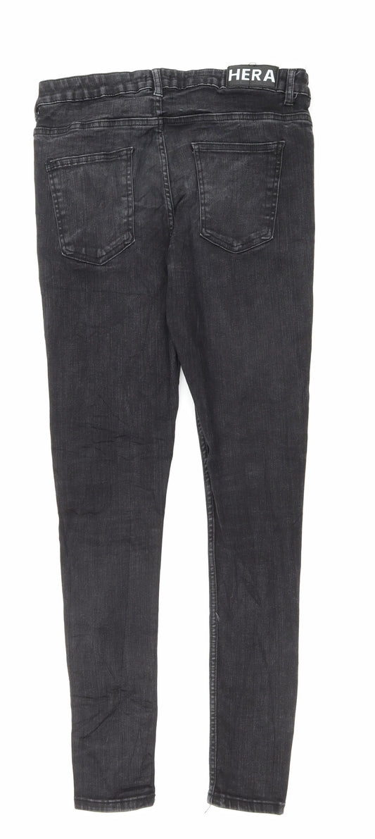 Hera Mens Black Cotton Skinny Jeans Size 30 in L29 in Regular Zip