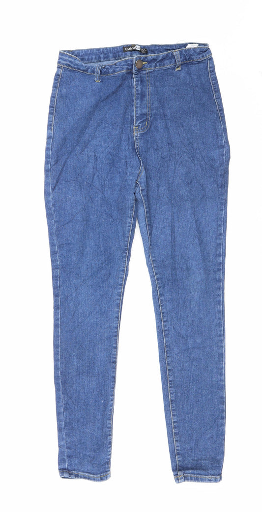 Womens UK Size 12 Boohoo Regular Fit Skinny Blue Jeans