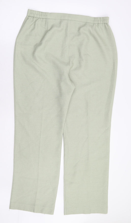 Classics Womens Green Polyester Trousers Size 16 L29 in Regular Zip