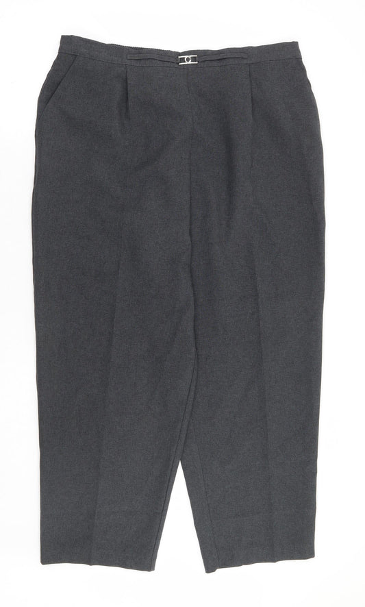Womens UK Size 20 Mia Moda Regular Fit Grey Trousers