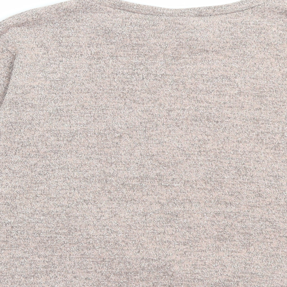 Matalan Girls Pink Polyester Basic Casual Size 9 Years Crew Neck Pullover - Shine Like The Stars In The Sky