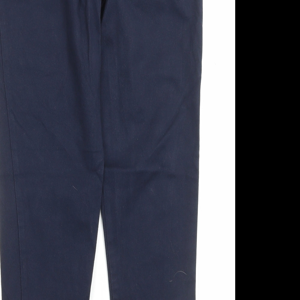New Look Womens Blue Cotton Trousers Size 10 L26 in Regular Button