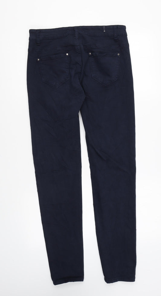 B.S Jeans Womens Blue Cotton Skinny Jeans Size 8 L30 in Regular Zip