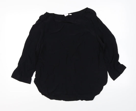 Womens UK Size M Gap Black Basic Blouse