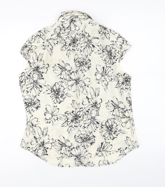 Womens UK Size 14 Marks and Spencer Ivory Basic Button-Up