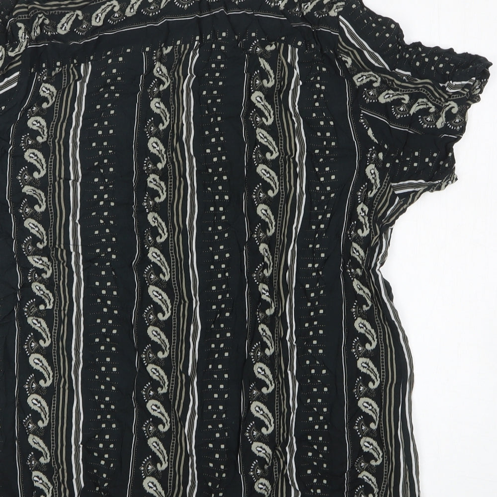 Womens UK Size L River Island Black Basic Button-Up