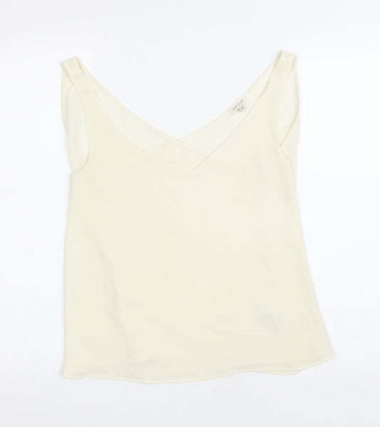 Womens UK Size 10 River Island Ivory Wrap T-Shirt