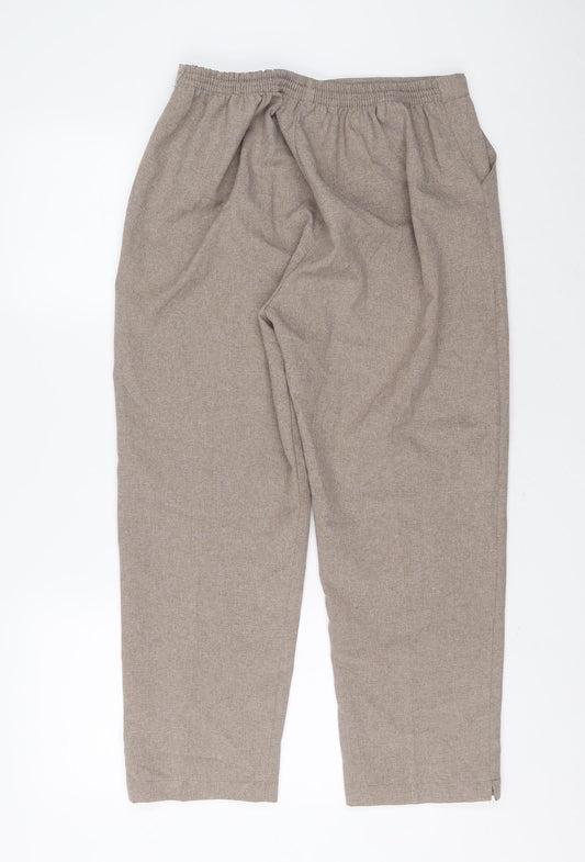 Womens UK Size S Preworn Regular Fit Carrot Brown Trousers