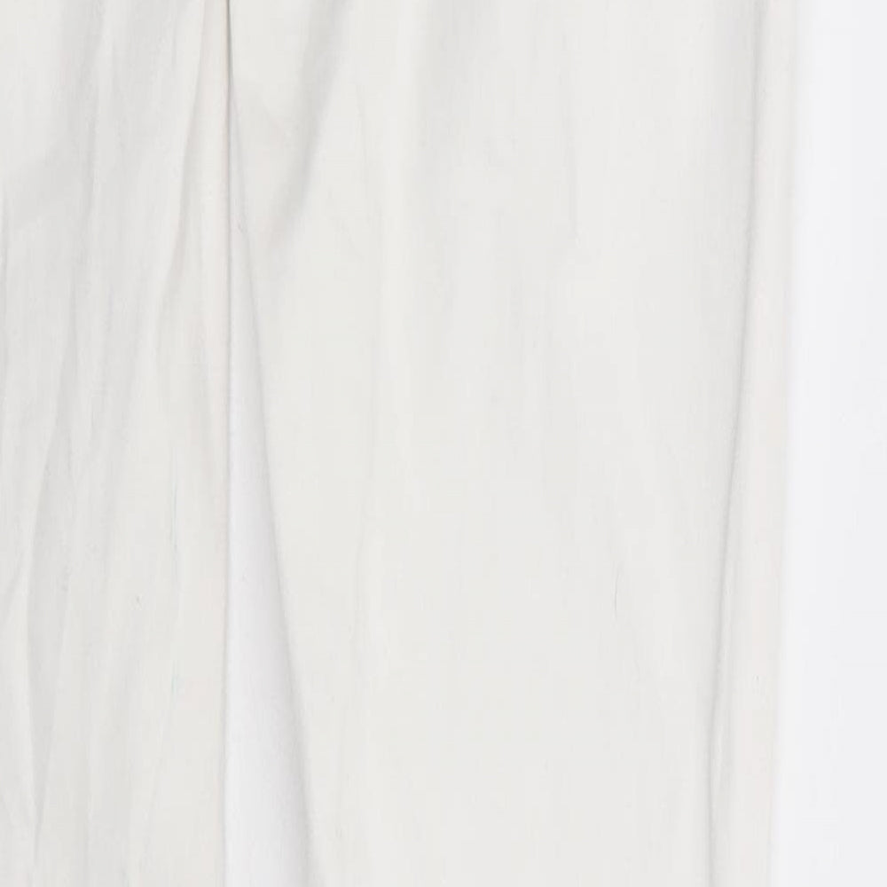 Mango Womens White Cotton Skinny Jeans Size 6 L29 in Extra-Slim Zip