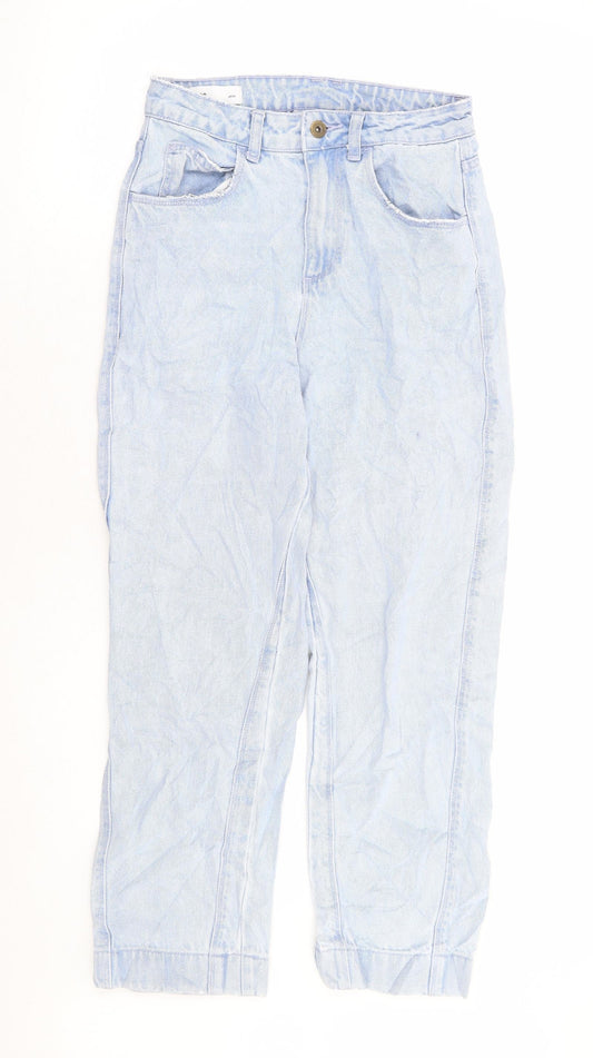 Collusion Womens Blue 100% Cotton Mom Jeans Size 25 in L28 in Regular Zip