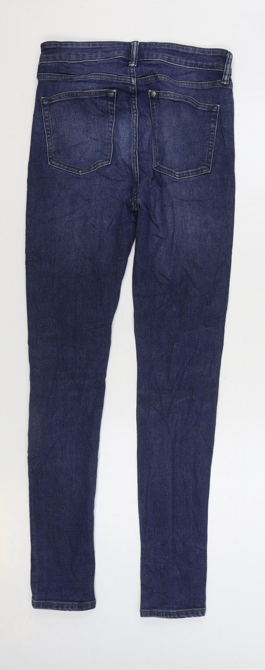H&M Mens Blue Cotton Skinny Jeans Size 28 in L31 in Regular Button