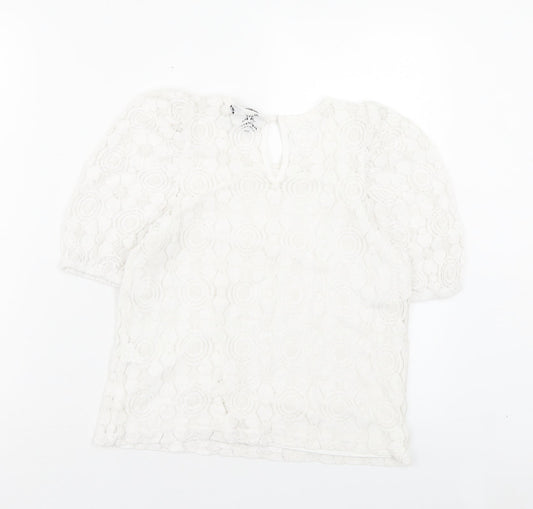 Womens UK Size 6 New Look White Basic T-Shirt