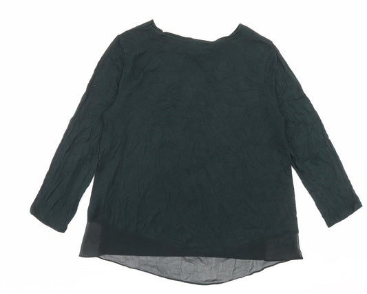Womens UK Size 12 Warehouse Green Basic T-Shirt