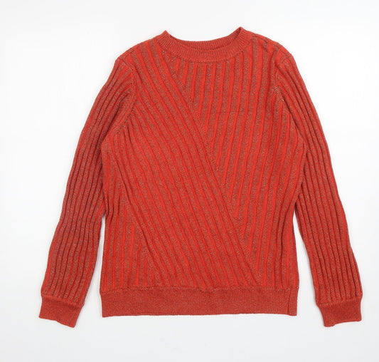 Womens UK Size S Saint Tropez Orange Pullover Jumper