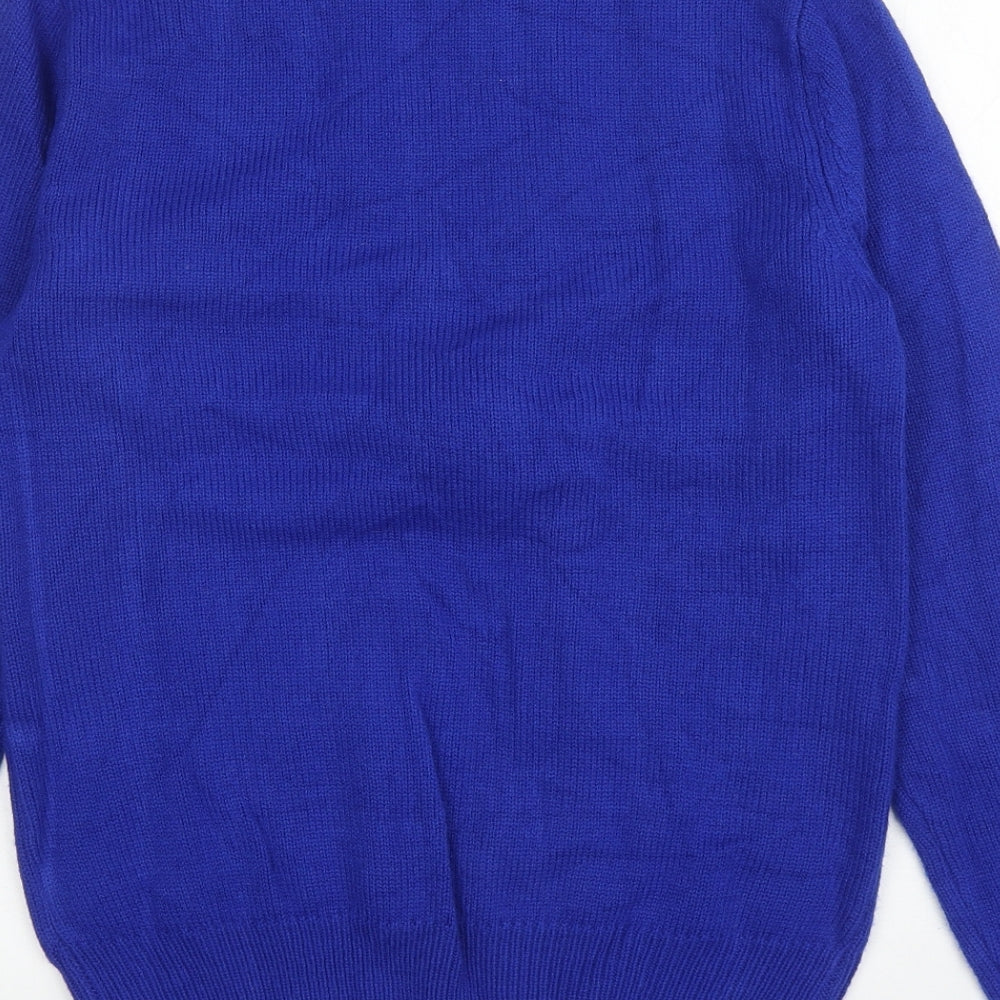 NEXT Mens Blue Round Neck Acrylic Pullover Jumper Size M - Reindeer