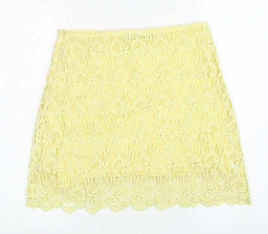 Womens UK Size S Zara A-Line Lace Skirt