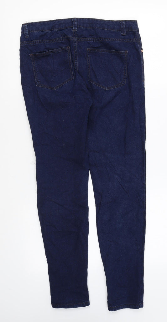 Denim & Co. Womens Blue Cotton Skinny Jeans Size 10 L26 in Regular Zip