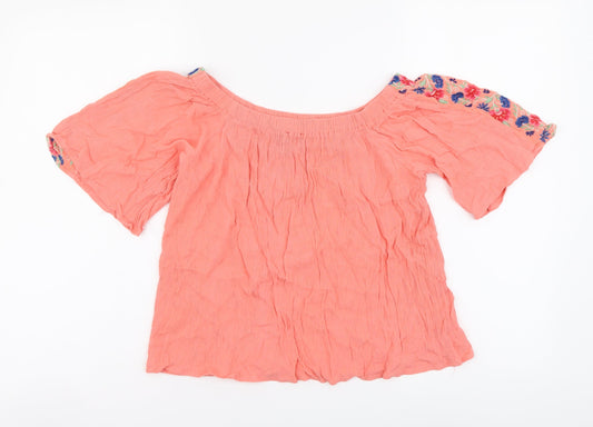 Womens UK Size 10 Atmosphere Orange Basic Blouse
