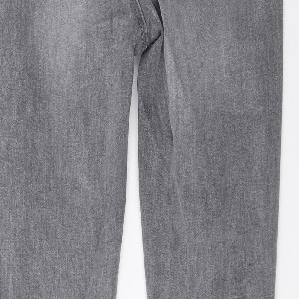 Denim & Co. Womens Grey Cotton Skinny Jeans Size 8 L26.5 in Regular Zip