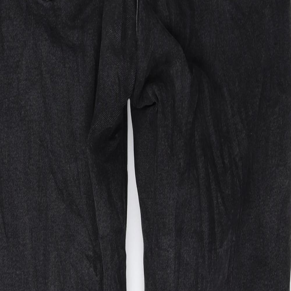 Denim & Co. Womens Black Cotton Tapered Jeans Size 6 L27 in Regular Zip