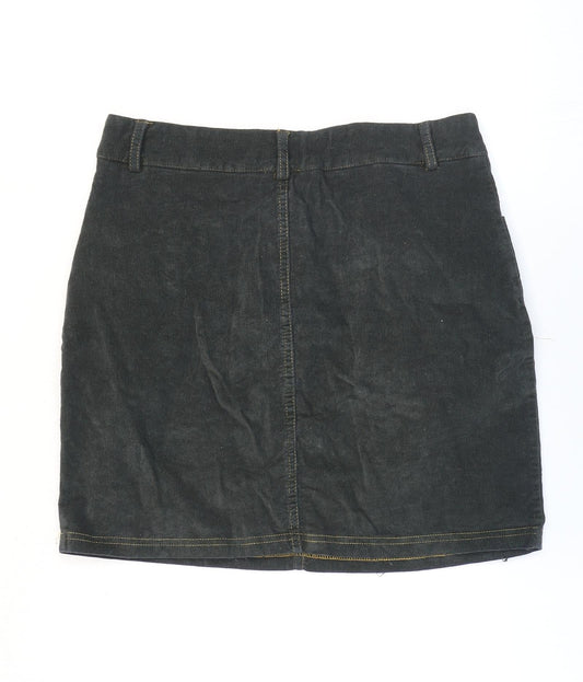 Missguided Womens Grey Cotton Mini Skirt Size 10 Zip