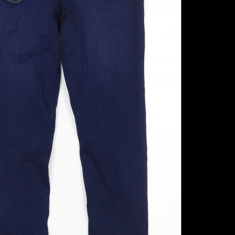 Denim & Co. Womens Blue Cotton Skinny Jeans Size 14 L26 in Regular Zip