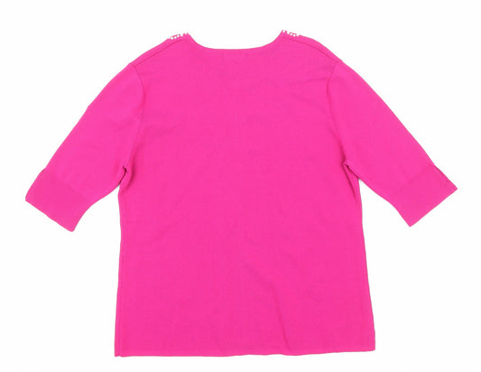 Womens UK Size 4 Sky Pink Basic T-Shirt