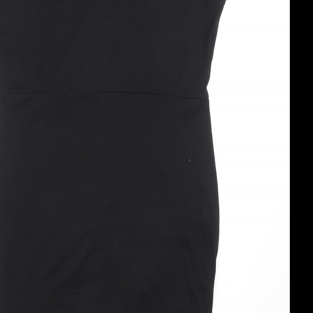 SHIEN Womens Black Polyester Pencil Dress Size XL V-Neck Button