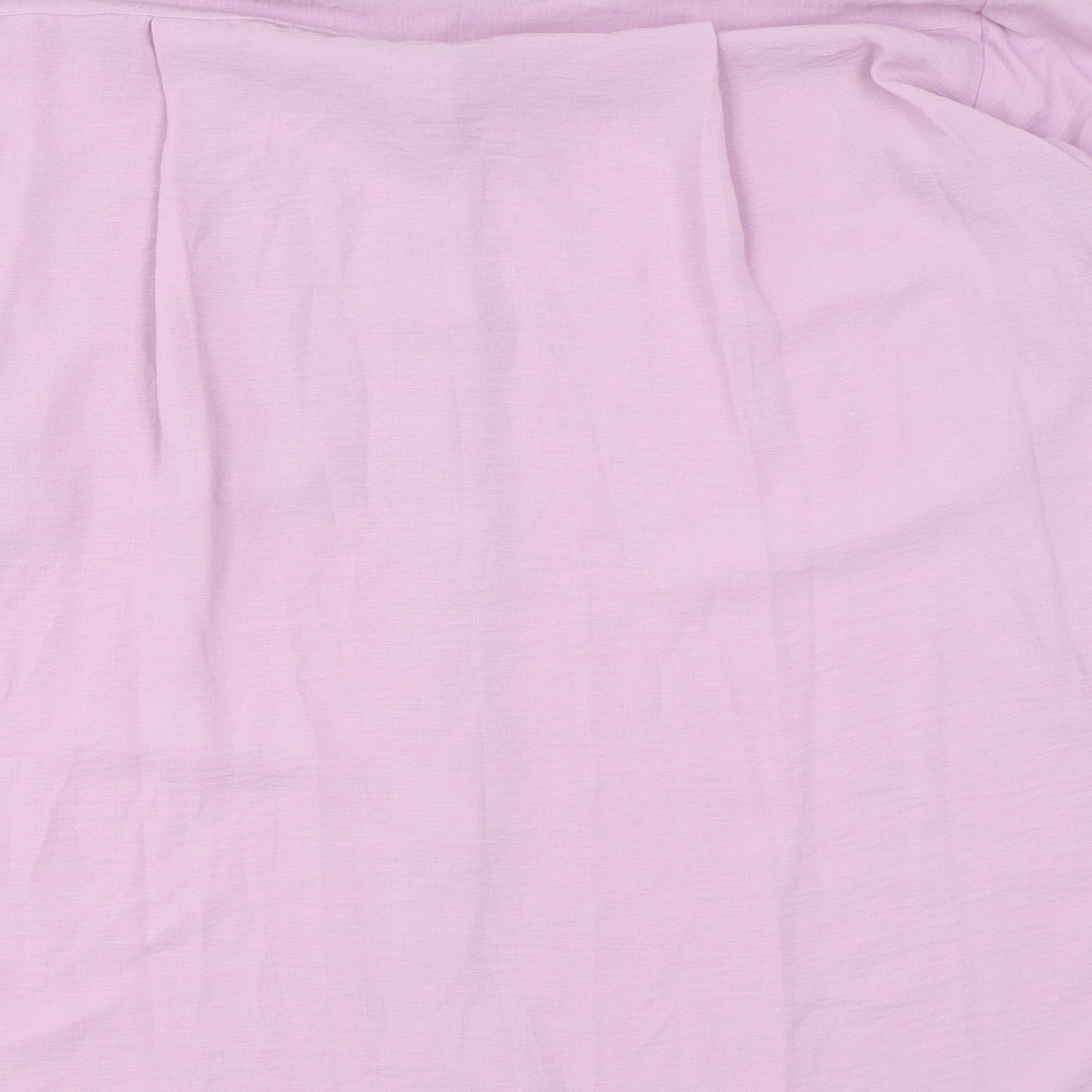 Papaya Womens Pink Polyester Basic Button-Up Size 12 Collared