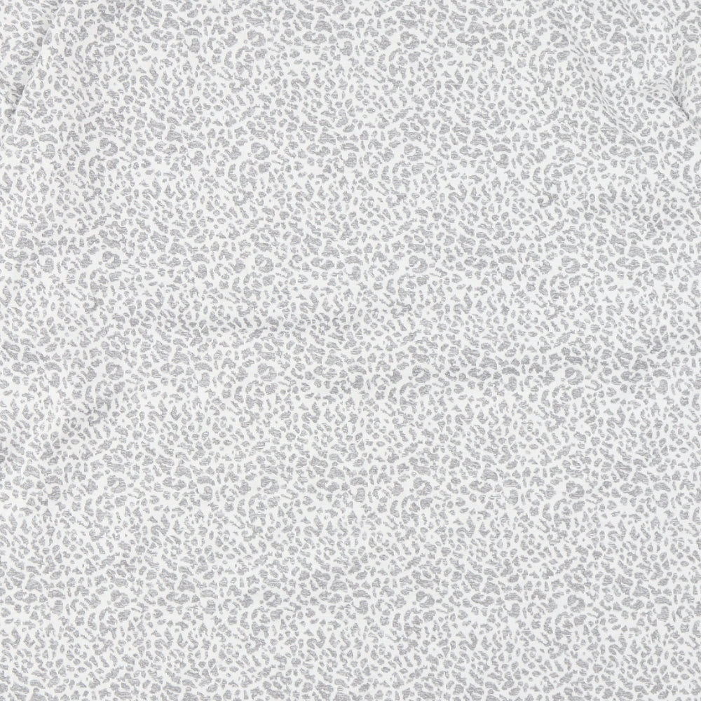 Papaya Womens Grey Animal Print Viscose Basic T-Shirt Size 16 Round Neck