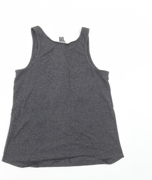 Primark Womens Grey Cotton Basic Tank Size 10 Scoop Neck - North Hollywood