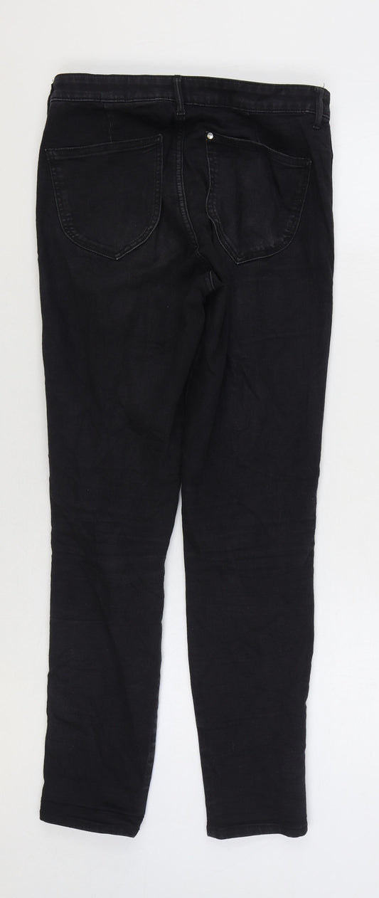 Mens UK Size 28 in H&M Regular Fit Skinny Black Jeans