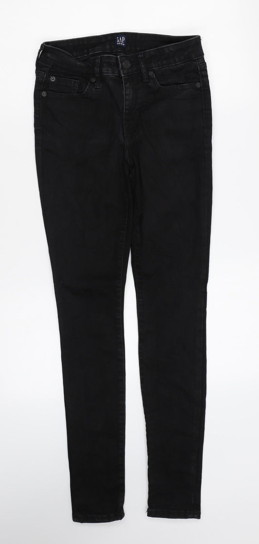 Gap Womens Black Cotton Skinny Jeans Size 26 in L28 in Regular Zip