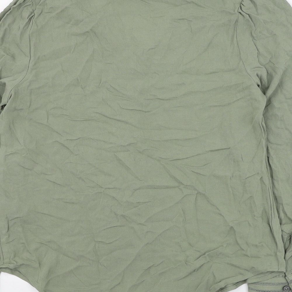 Womens UK Size 6 Marks and Spencer Green Basic Button-Up