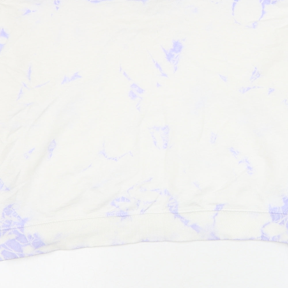 New Look Girls White Geometric Cotton Pullover Sweatshirt Size 14-15 Years Pullover - Tie Dye