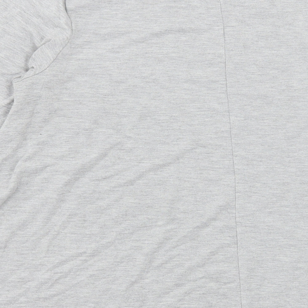 Boohoo Womens Grey Polyester Basic T-Shirt Size 10 Crew Neck