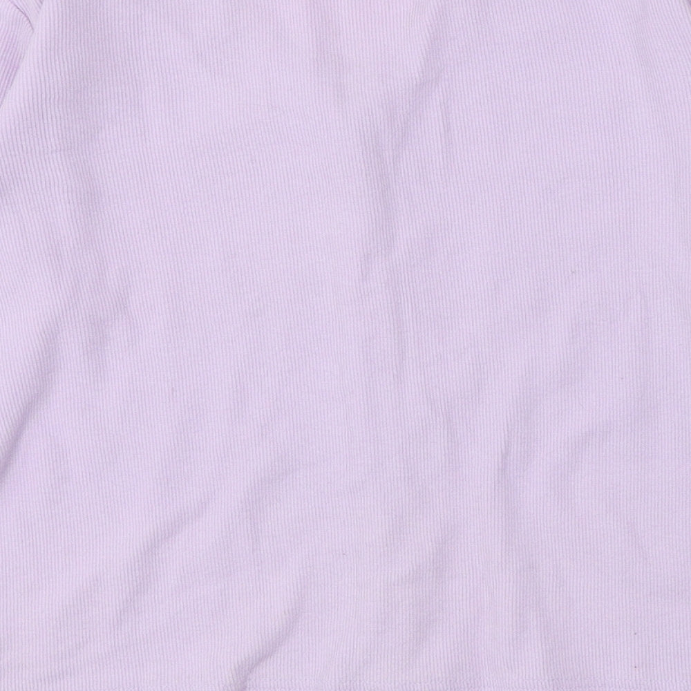 Carolyn Taylor Womens Purple V-Neck Cotton Cardigan Jumper Size S