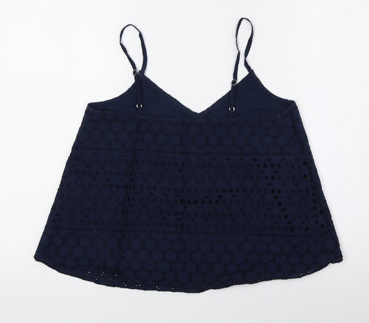 Womens UK Size XS Hollister Blue Cropped Tank