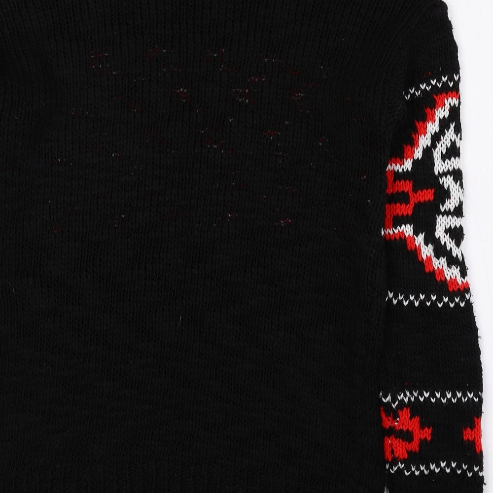 Primark Womens Multicoloured Round Neck Geometric Acetate Pullover Jumper Size M