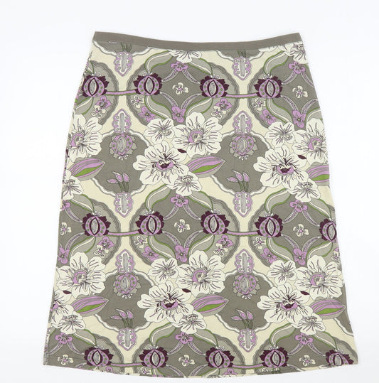H&M Womens Multicoloured Floral Rayon A-Line Skirt Size L