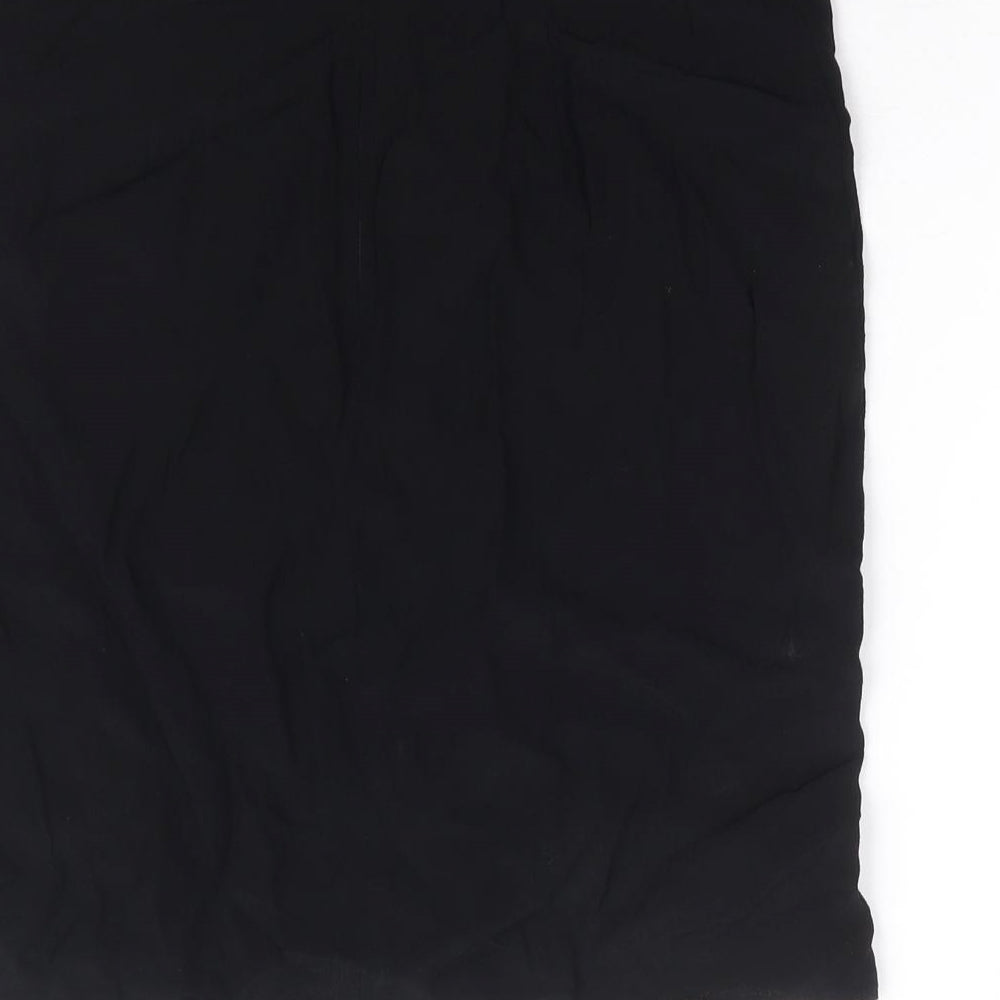New Look Womens Black Viscose Wrap Skirt Zip - Faux Wrap