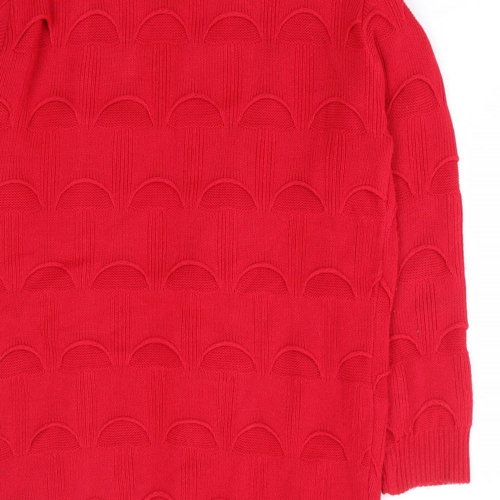 Womens UK Size S Chic Red Cardigan Jumper