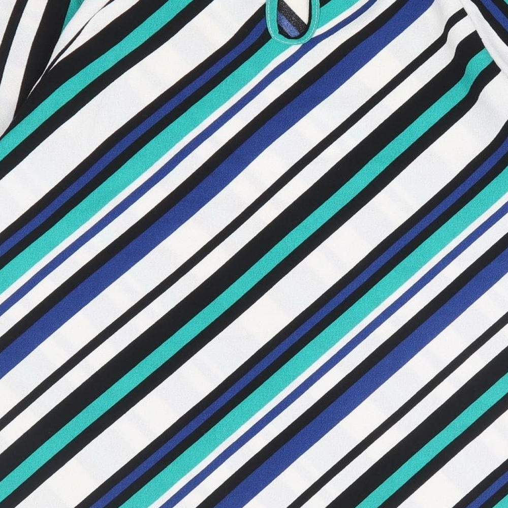 George Womens Multicoloured Striped Polyester Basic T-Shirt Size 10 Round Neck - Angel Sleeve